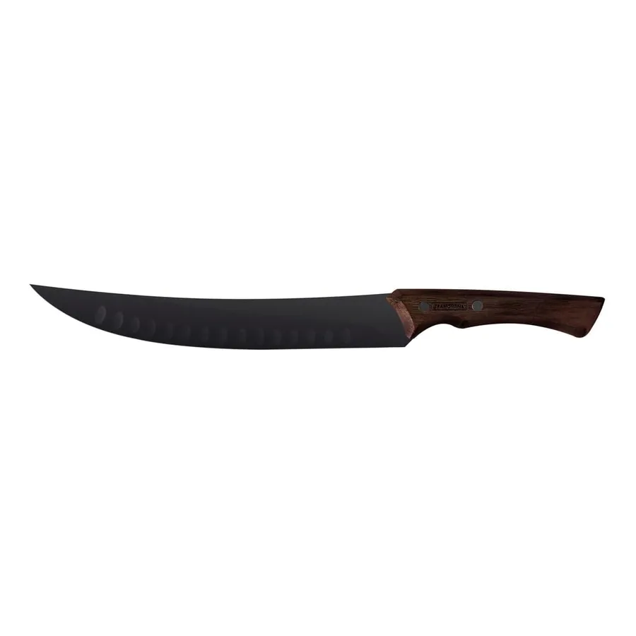 Faca para Churrasco Tramontina Black lâmina escurecida cabo madeira