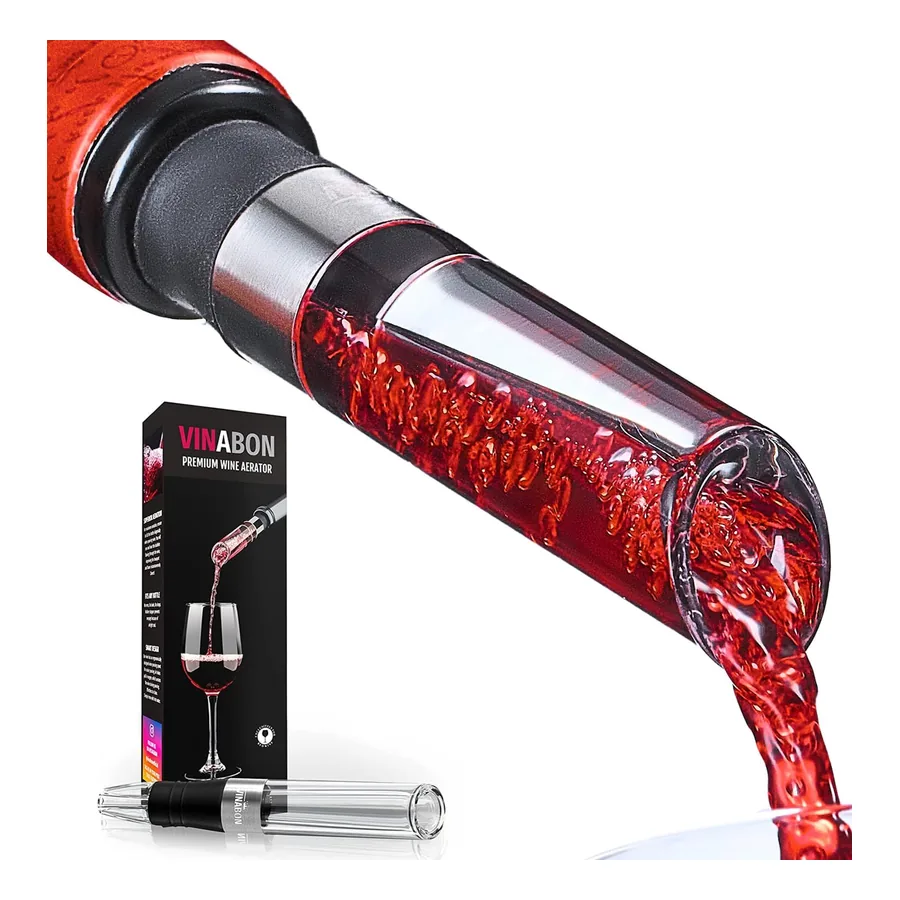 Aerador de Vinho Vinabon Premium em aço inox e silicone