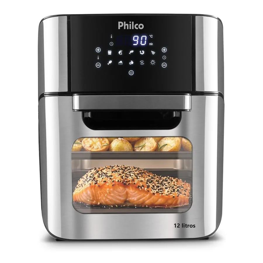 Air Fryer Philco PFR2200P inox painel touch