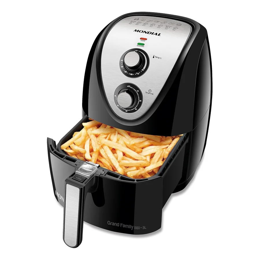 Airfryer 5L Mondial AFN-50-BI preta inox