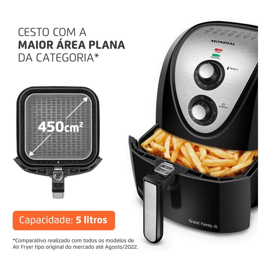 Cesto quadrado removível da Mondial AFN-50-BI