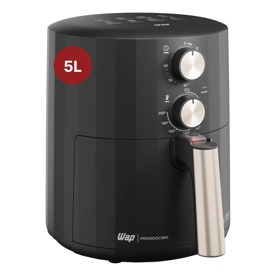 Airfryer 5L WAP Grand Family preta cinza