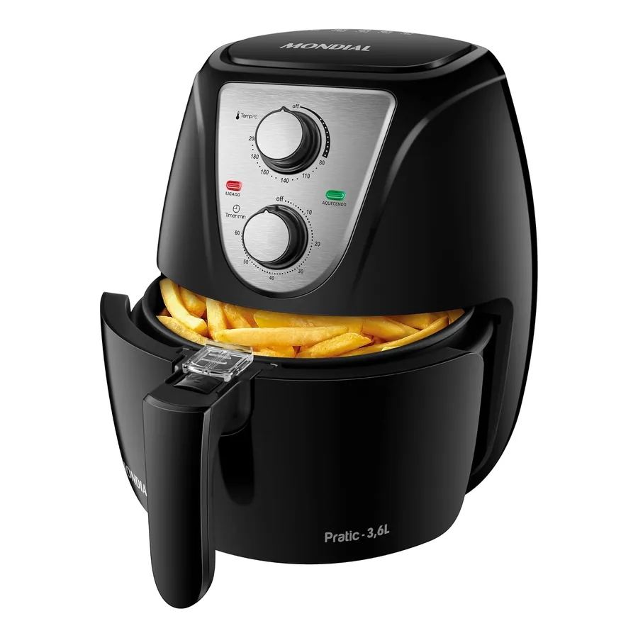 Airfryer Mondial Pratic AF-36-BI preta inox