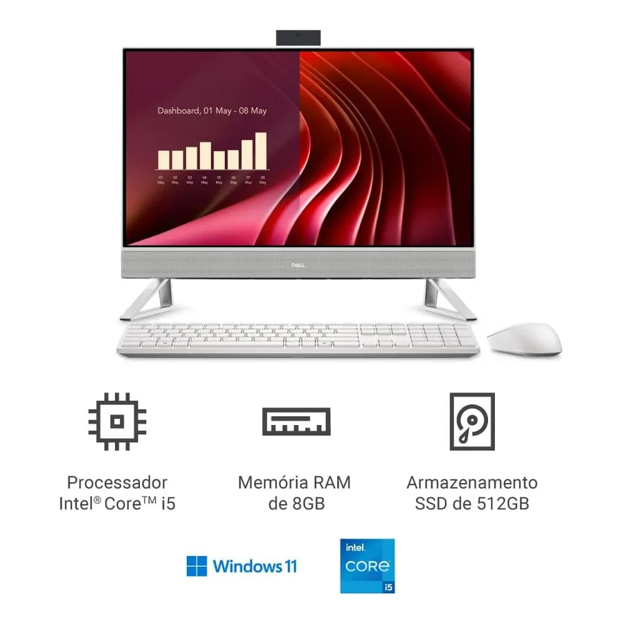 Conectividade traseira da Dell EC24250