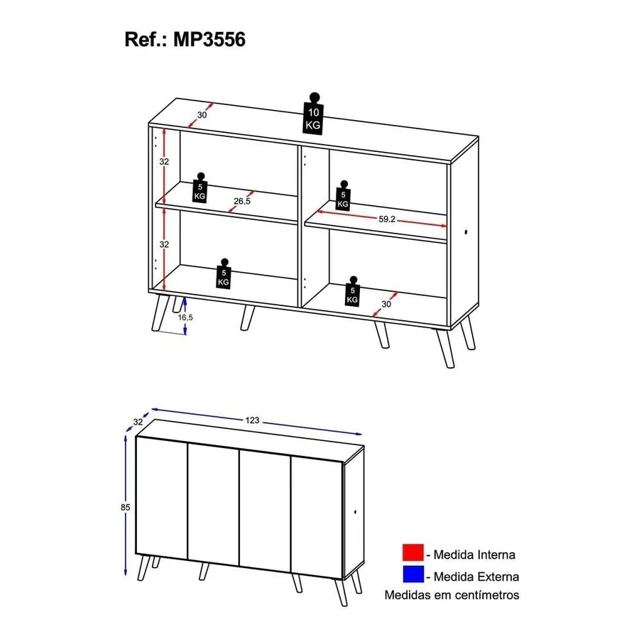 Aparador Multimóveis Veneza, imagem 4