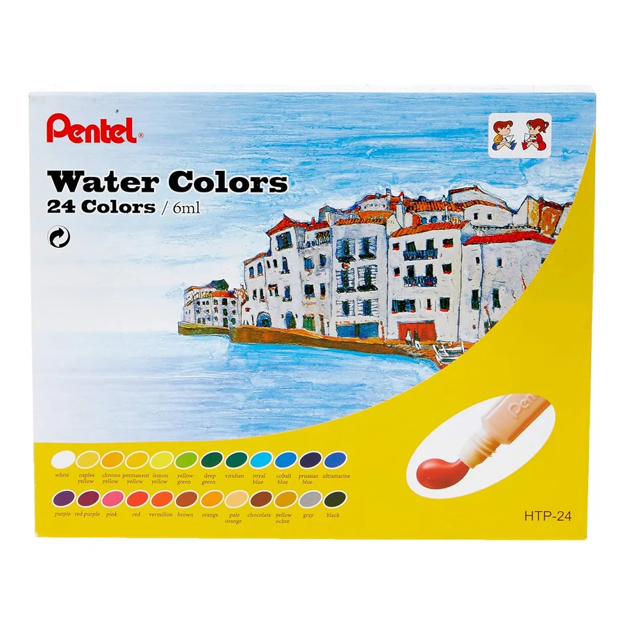 Aquarela Pentel HTP-24B 24 cores semi-brilho
