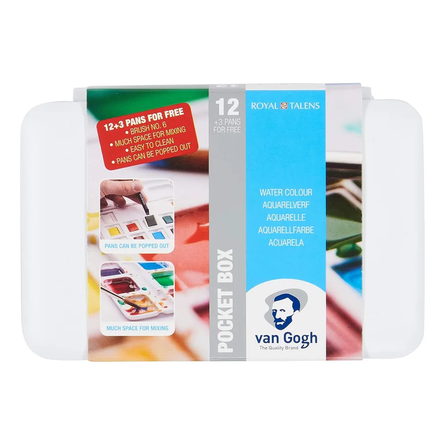 Aquarela Van Gogh 12+3 meia pastilha