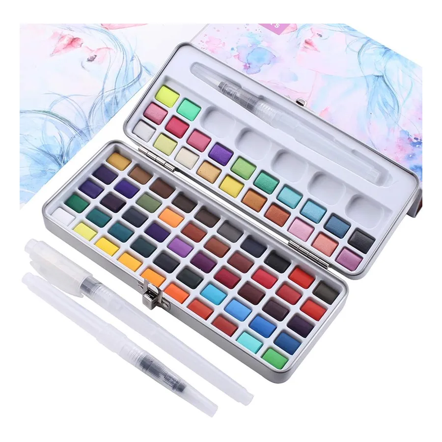 Aquarela angwang 72 cores estojo metálico