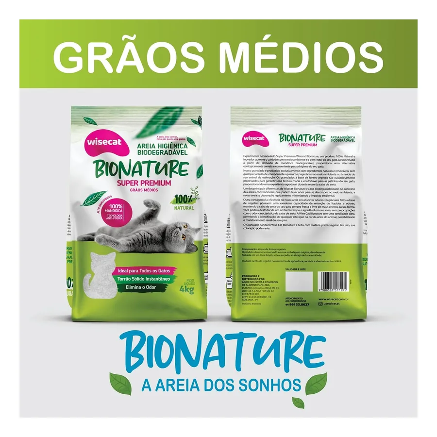 Areia Higiênica para Gato Wisecat Bionature, imagem 4