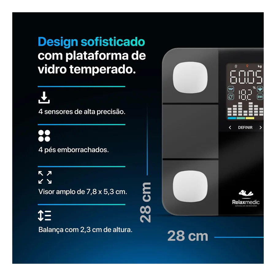 Balança de Bioimpedância RelaxMedic Smart, imagem 3