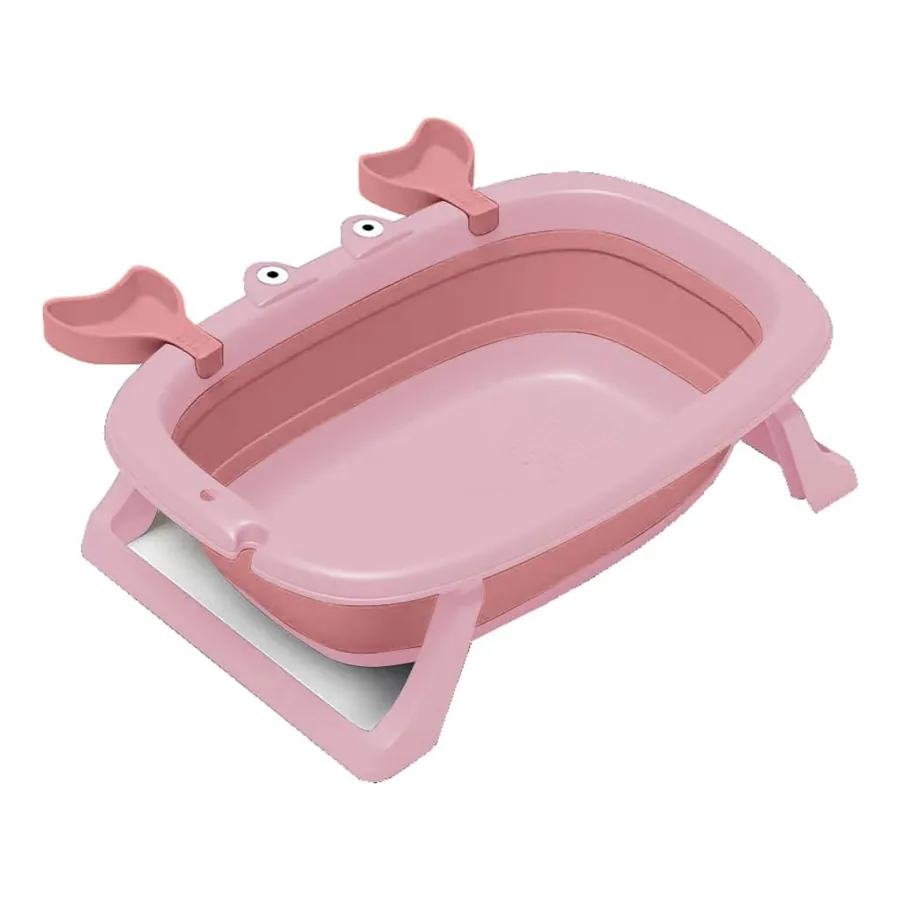 Banheira Topamix retrátil rosa em formato de caranguejo
