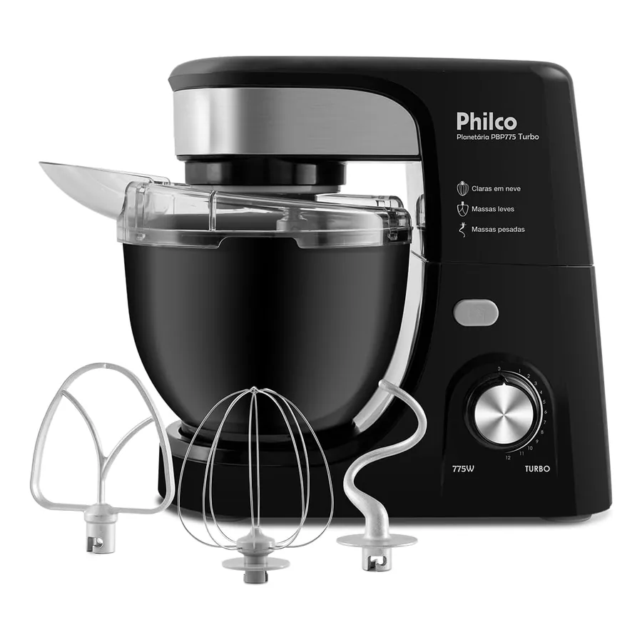 Batedeira Philco PBP775P preta com tigela 4L