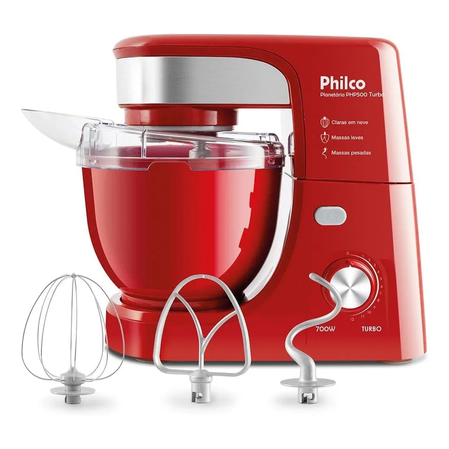 Batedeira Philco PHP500V vermelha com face inox