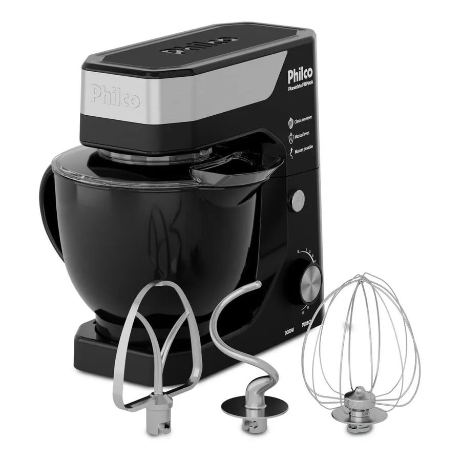 Batedeira Philco PBP90A preta com tigela 5L