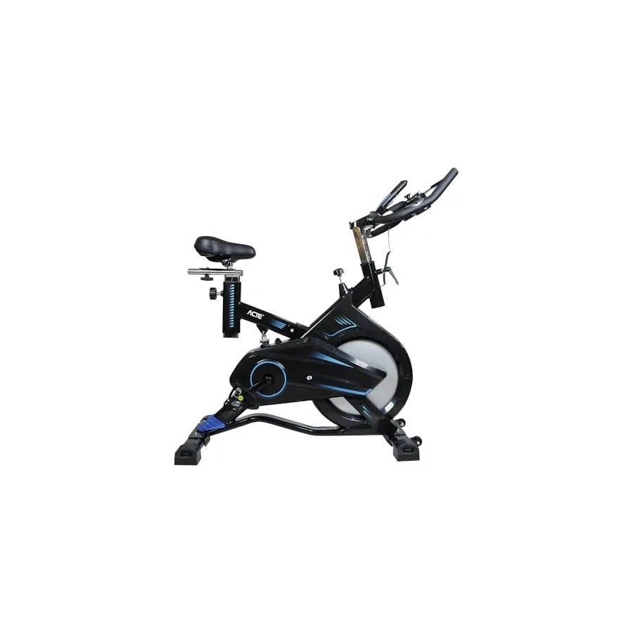 Bicicleta de Spinning Acte E17 preta e azul