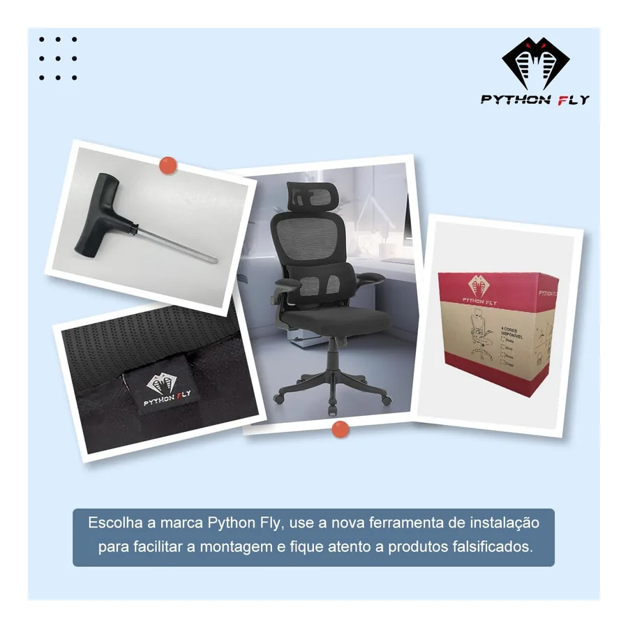 Cadeira Ergonômica Python Fly XHOCB07, imagem 4