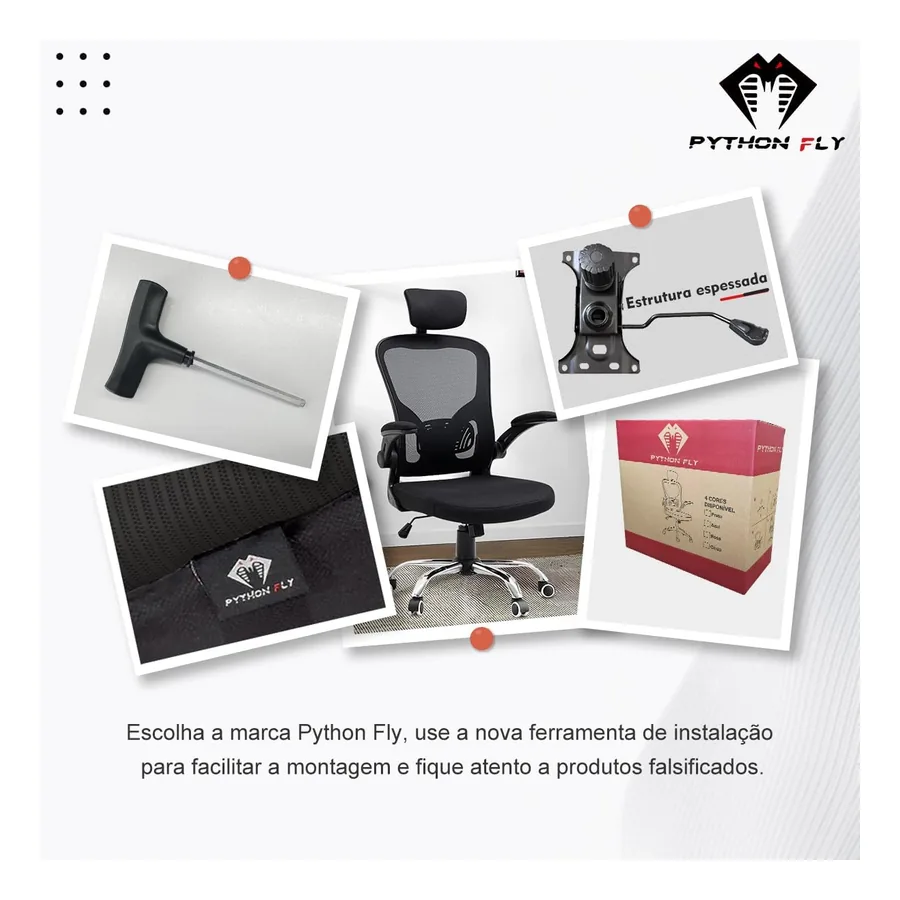 Cadeira Ergonômica Python Fly B100, imagem 4