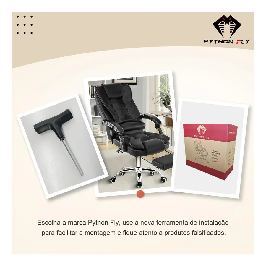 Cadeira Ergonômica Python Fly PT1201, imagem 4