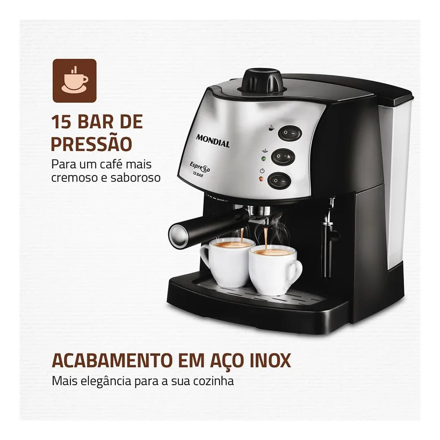 Detalhe em inox da Mondial C-08