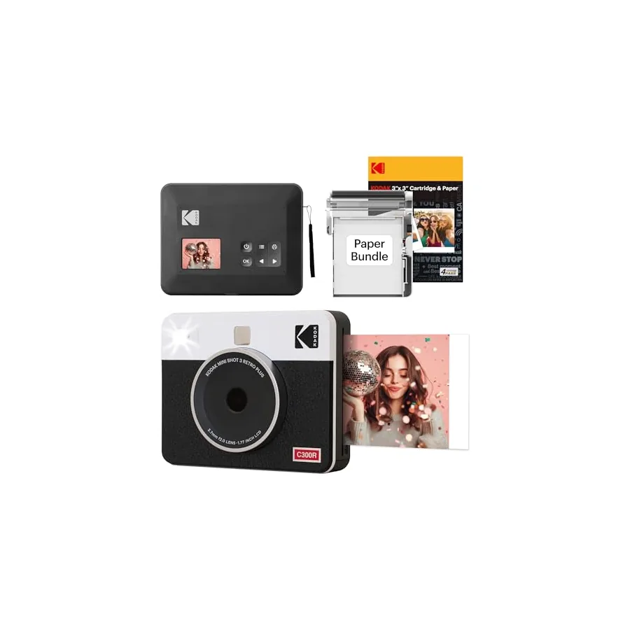Kodak Mini Shot 3 Retro impressão quadrada 7,6x7,6 cm