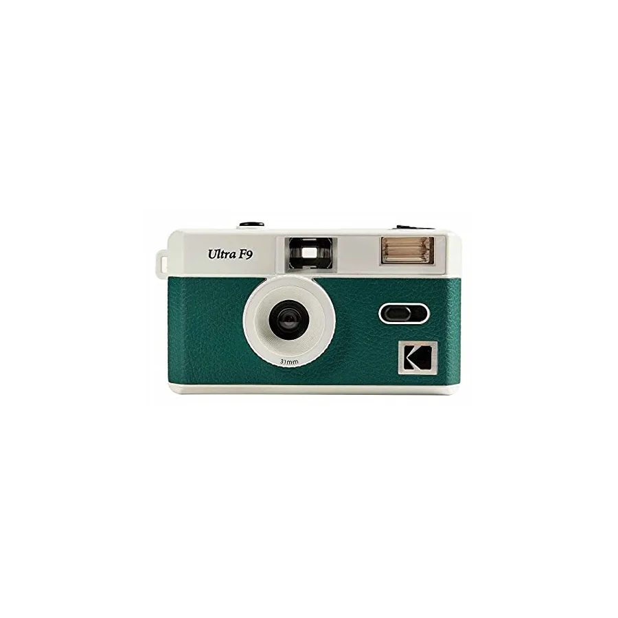 Kodak Ultra F9 detalhe do corpo e botão de disparo