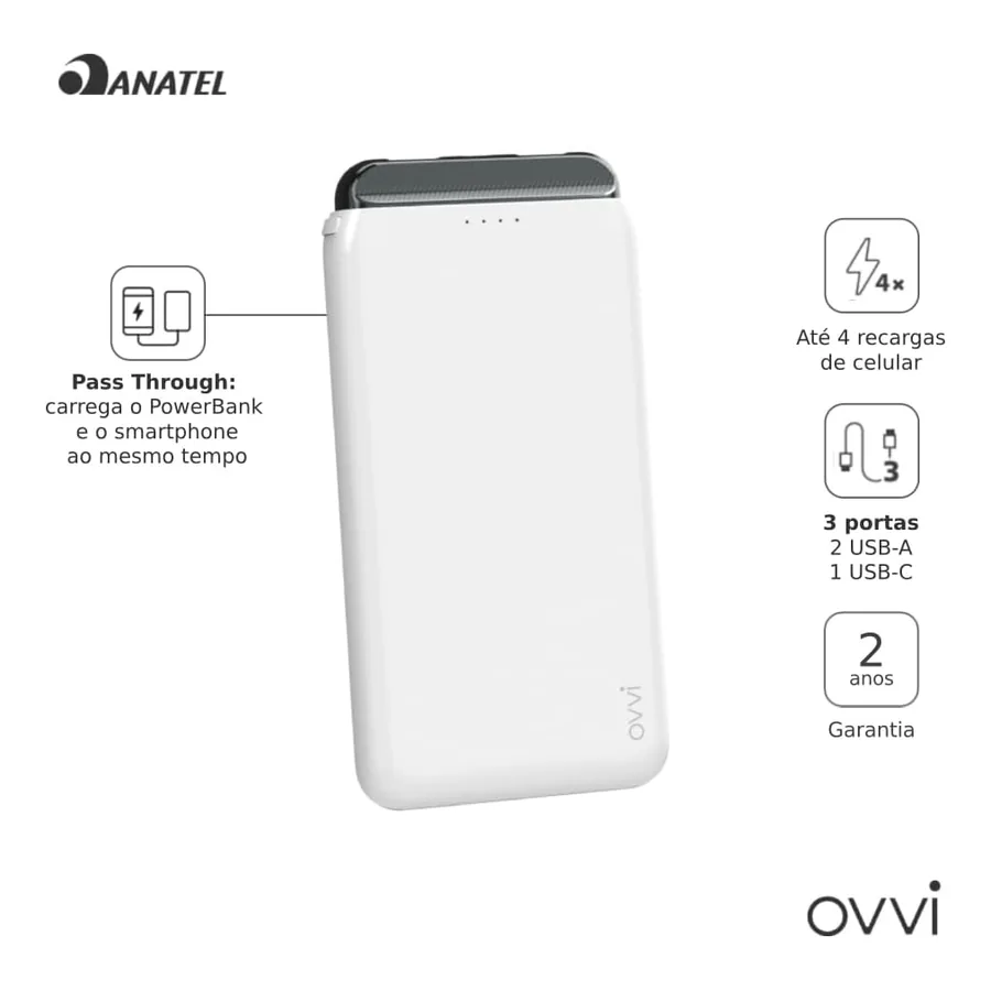 Carregador Portátil Ovvi OVVBAT004GY, imagem 3