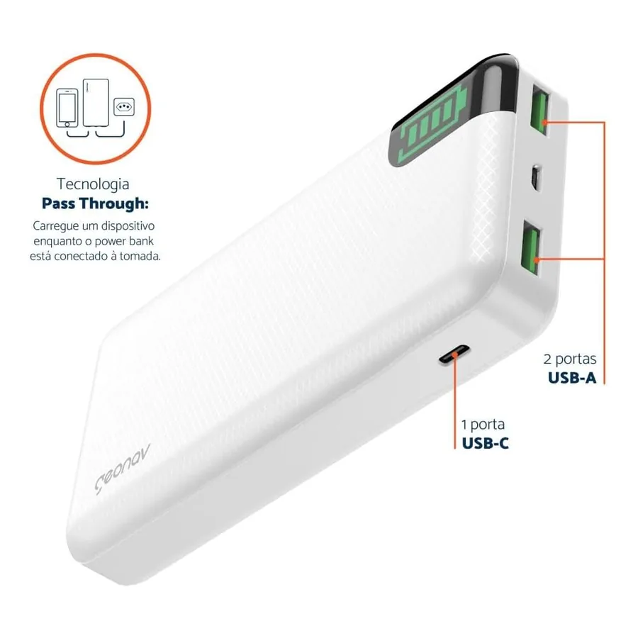 Carregador Portátil Geonav PB20KBK, imagem 4