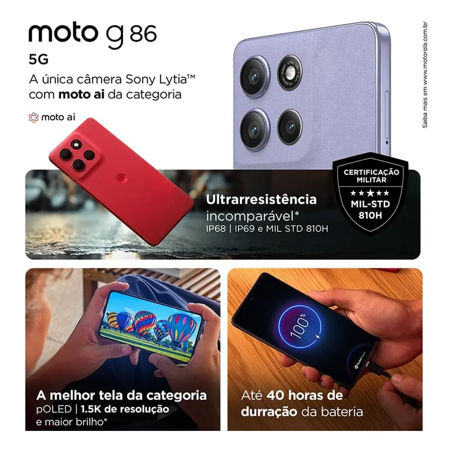 Celular Motorola Moto g86, imagem 4