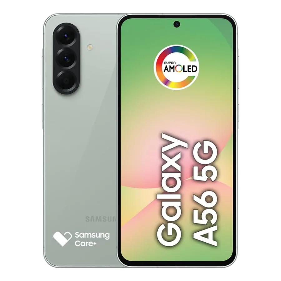 Samsung Galaxy A56 verde exibindo tela