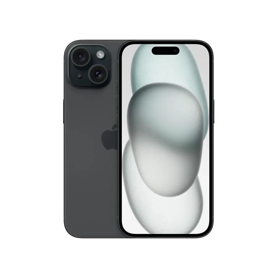 Apple iPhone 15 preto vista frontal