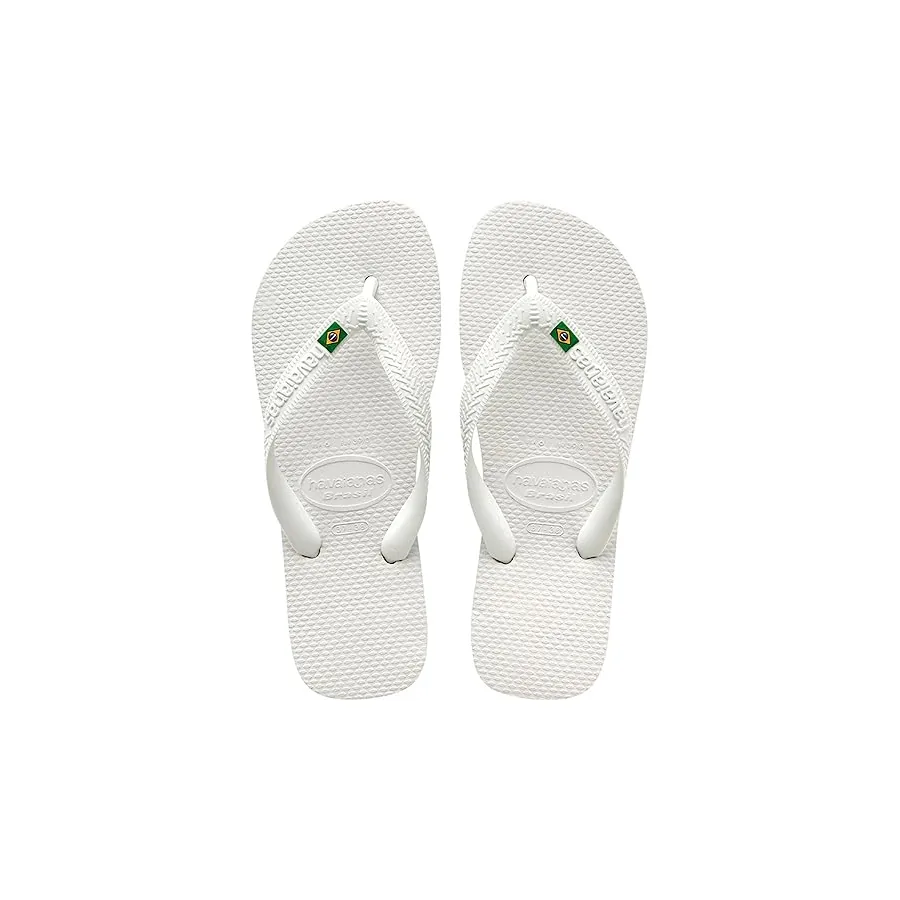 Vista lateral do Chinelo Havaianas Brasil com filete colorido
