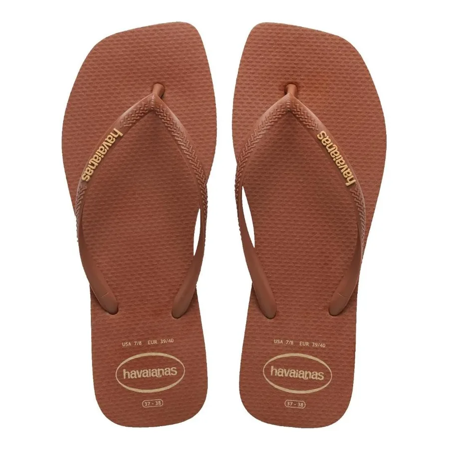 Chinelo Havaianas Slim Square em cor ferrugem visto de cima