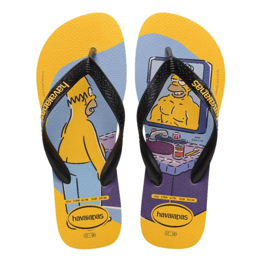 Chinelo Havaianas Simpsons com estampa amarela