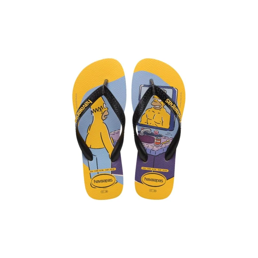 Detalhe da estampa Simpsons no Chinelo Havaianas
