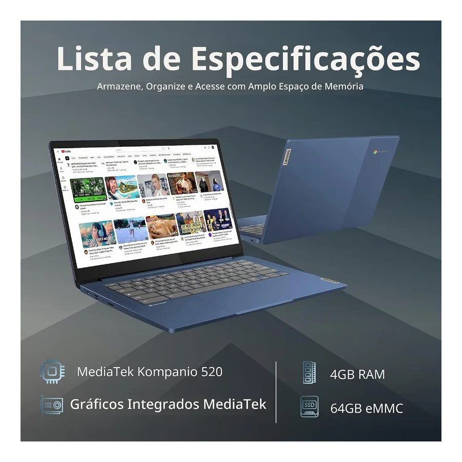 Detalhe da tela sensível ao toque do Lenovo Slim 3