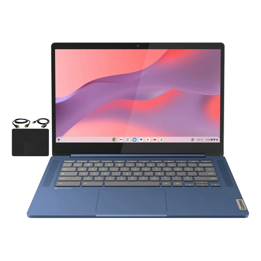Chromebook Lenovo 300E em cor azul aberto