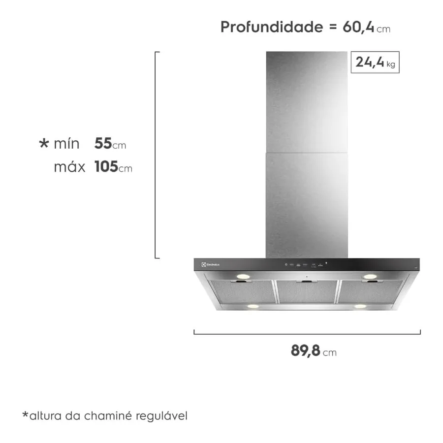 Detalhe do acabamento escovado Electrolux