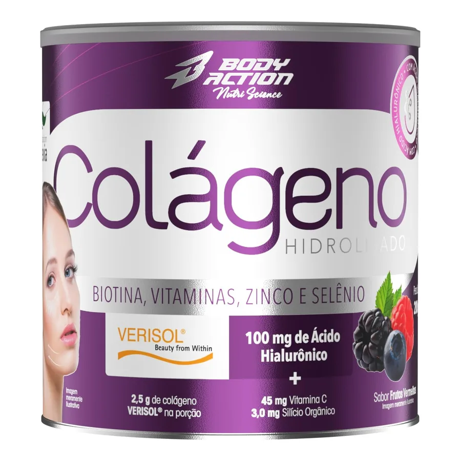 Pote de Colágeno Bodyaction Frutas Vermelhas