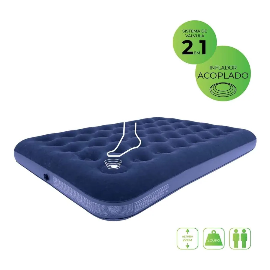 Colchão O2Flow dobrado para transporte