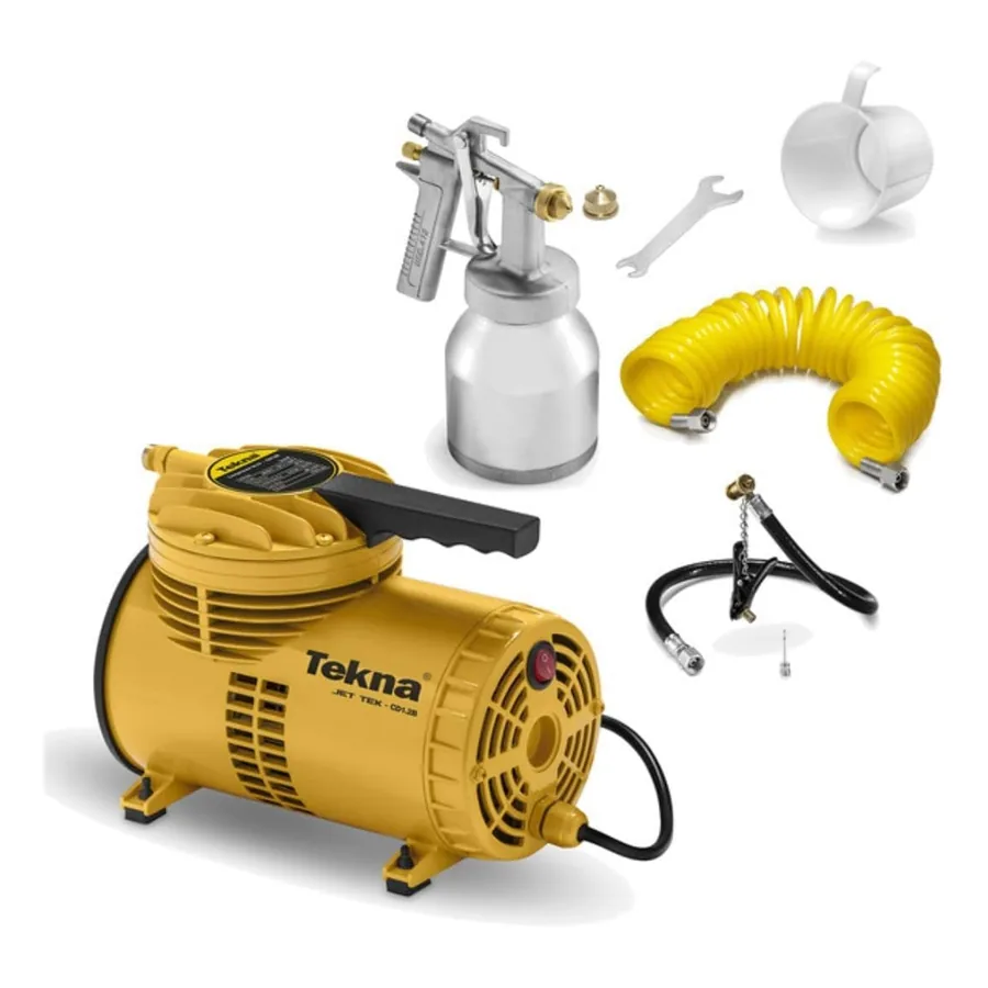 Compressor Tekna com pistola de pintura