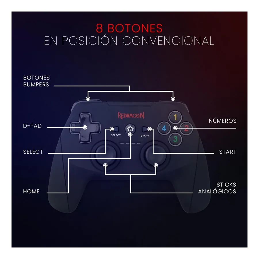 Controle Redragon Saturn G808, imagem 4