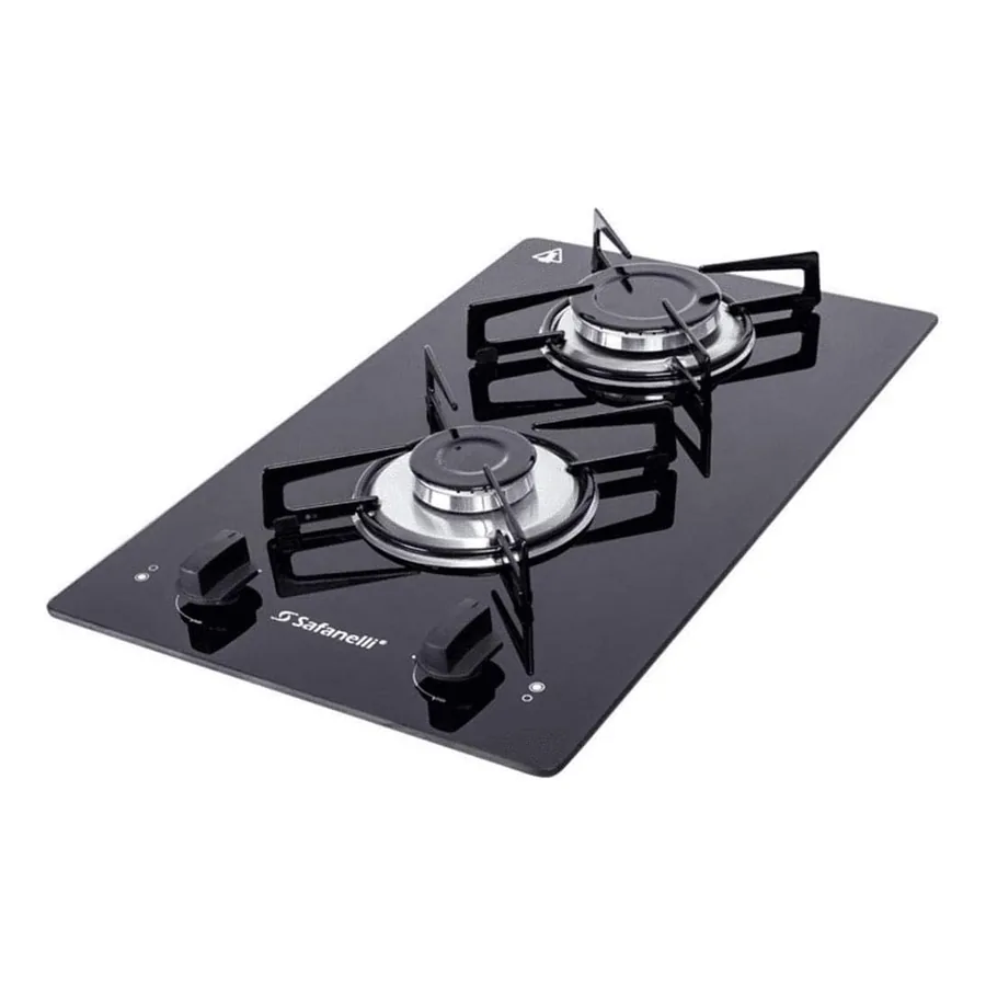 Cooktop 2 Bocas Safanelli superfície em vidro preto