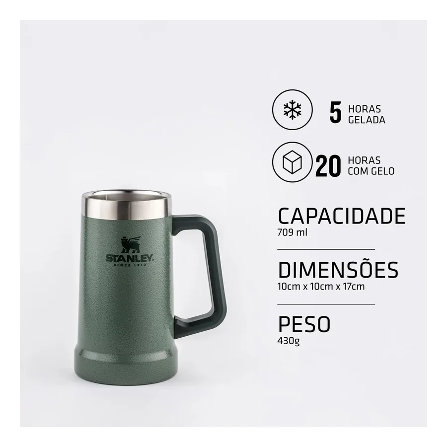 Detalhe do interior liso da caneca 709 ml