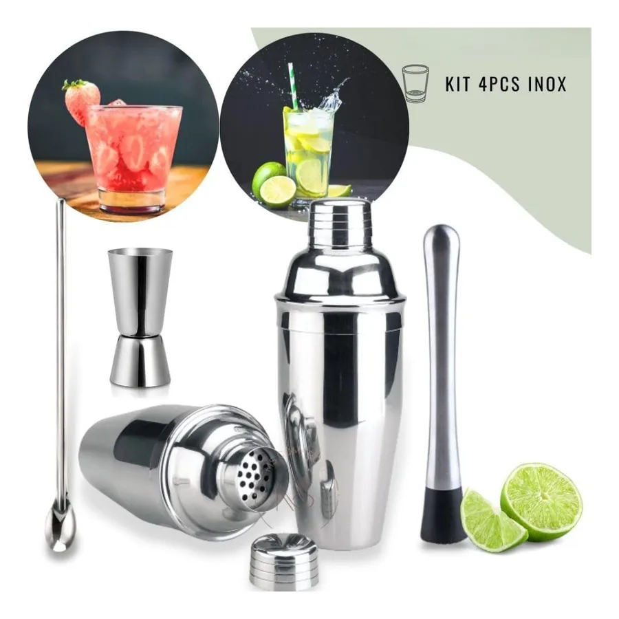 Coqueteleira R2JM CAIP150825 kit 4 peças coqueteleira 500 ml