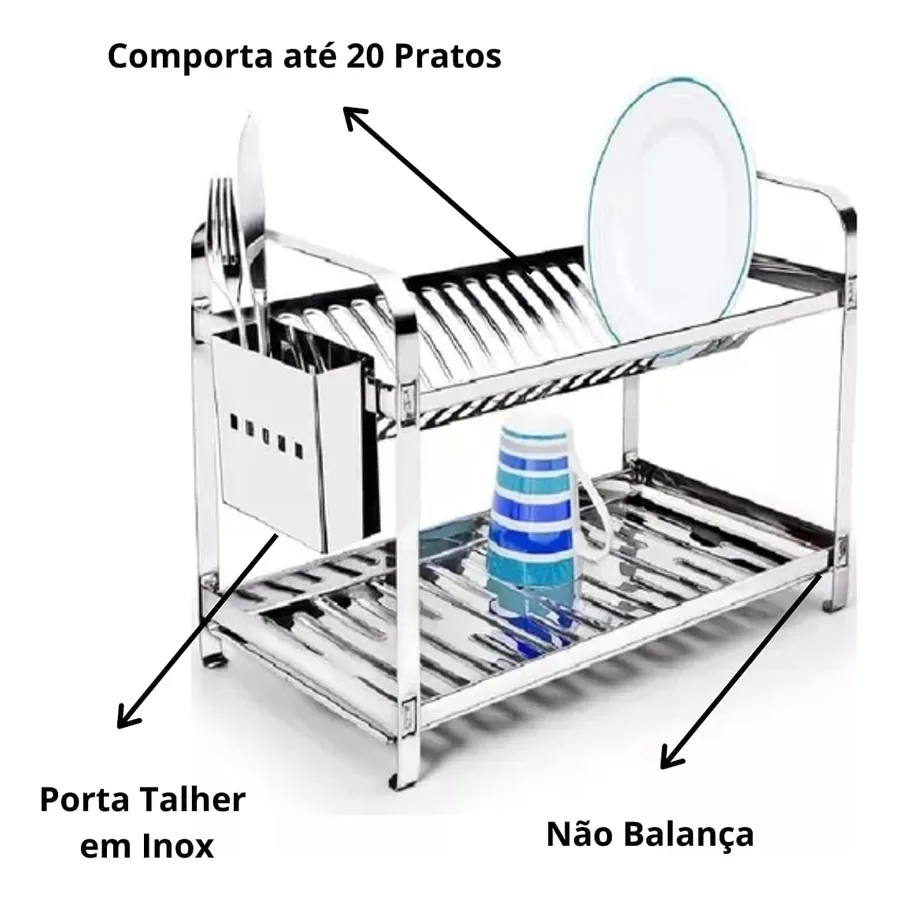 Porta-talheres em inox do modelo Mak Inox