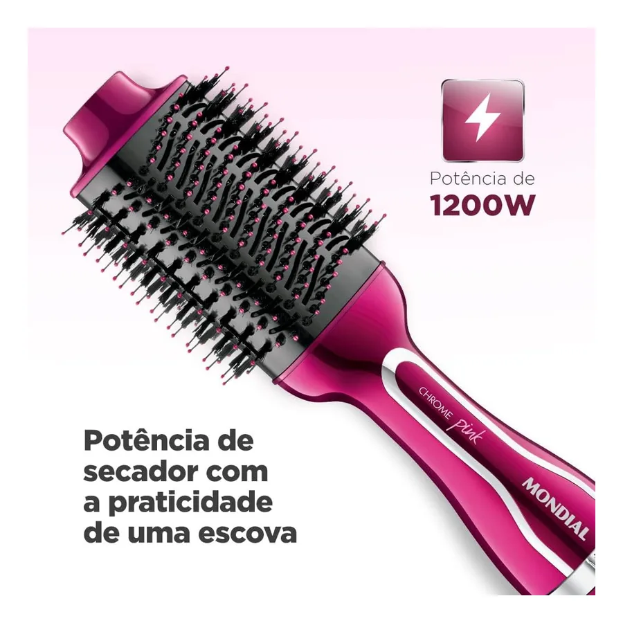 Escova Secadora Mondial Chrome Pink ES-04, imagem 4