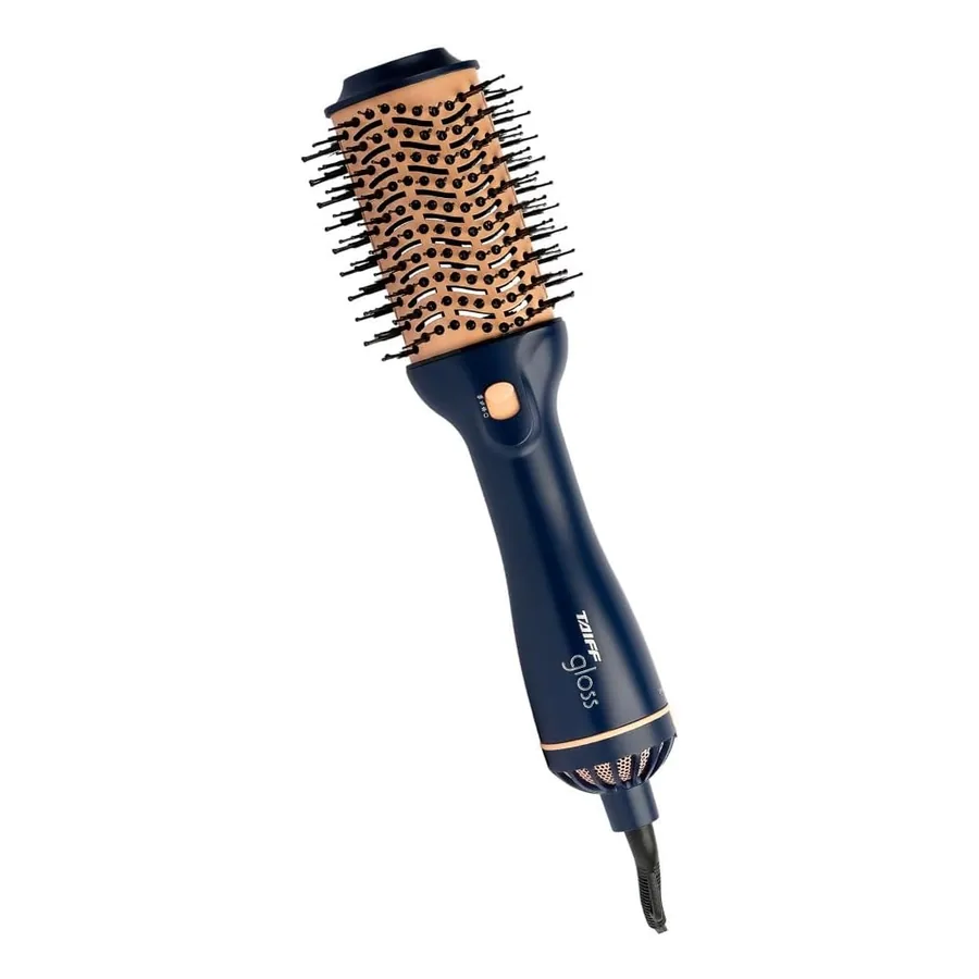 Escova Secadora Taiff Gloss Blue em posição inclinada