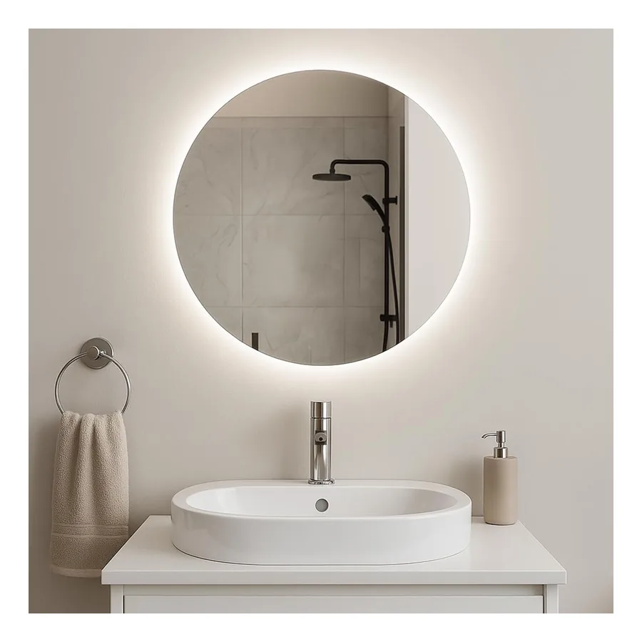 Espelho Decora Home 40cm com LED branco traseiro