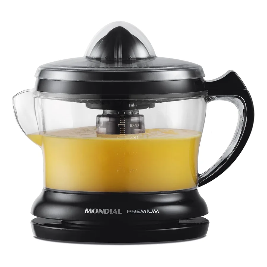 Espremedor Mondial E-02 preto com jarra transparente