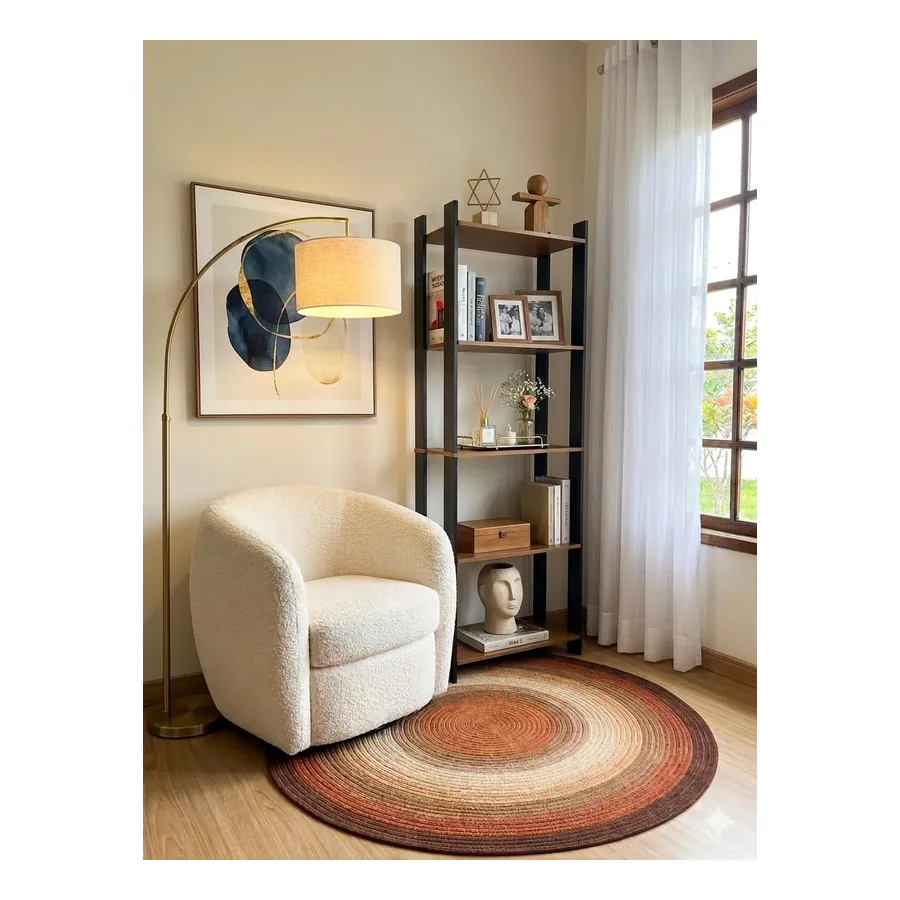 Estante Industrial JE Home preta e nature 5 prateleiras